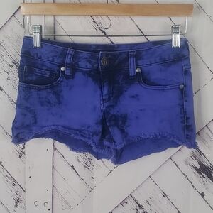 Decree Purple Distressed Jean Shorts